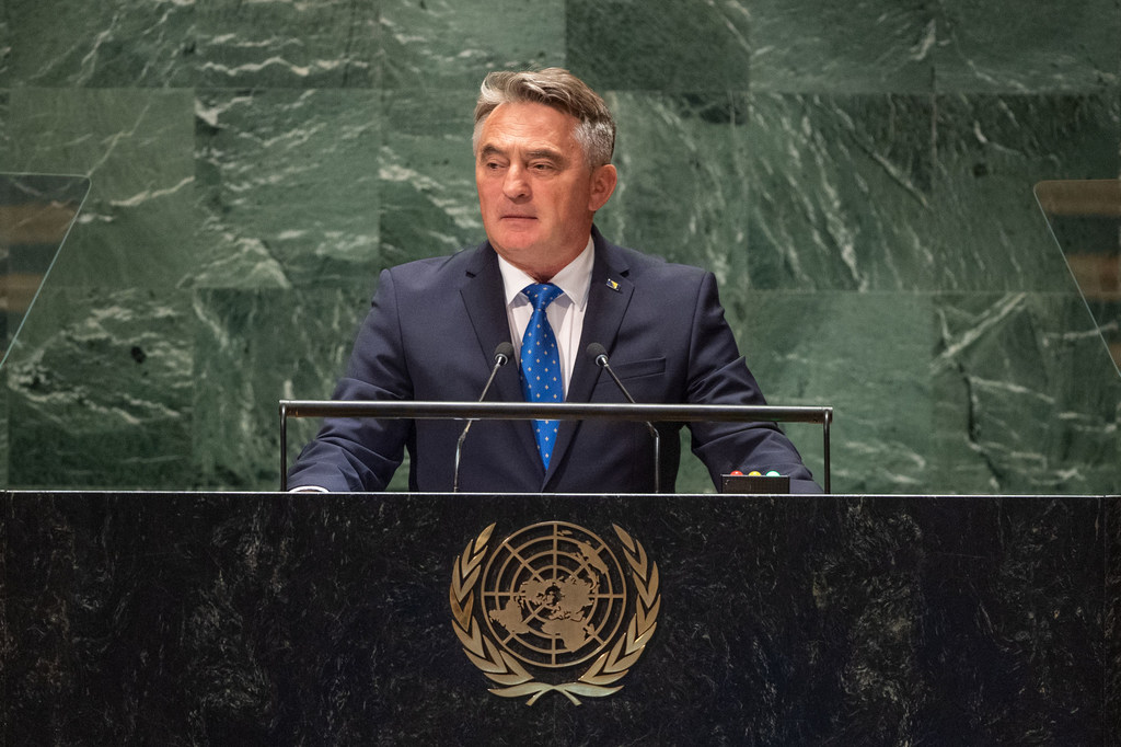 Zeljko Komšić, Chairman of the Presidency of Bosnia and Herzegovina addresses the general debate of the General Assembly’s 78th session.
